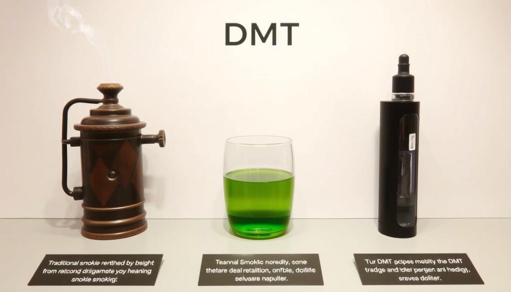 Comparison of different DMT consumption methods shown side by side