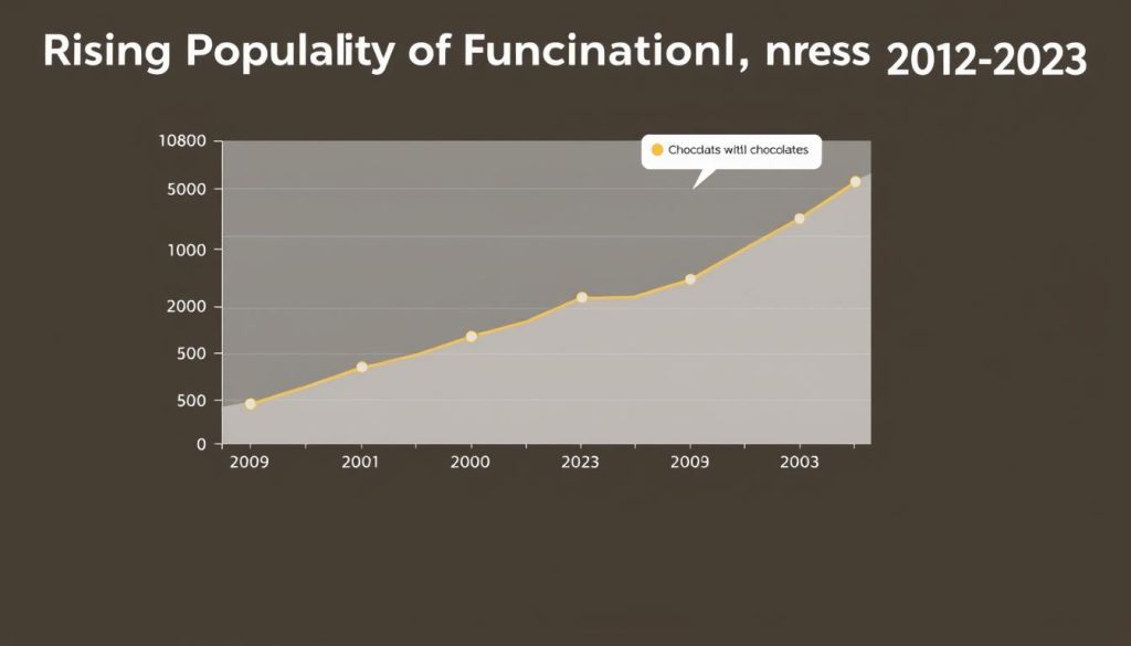 Graph showing the rising trend of functional mushroom products in the wellness market