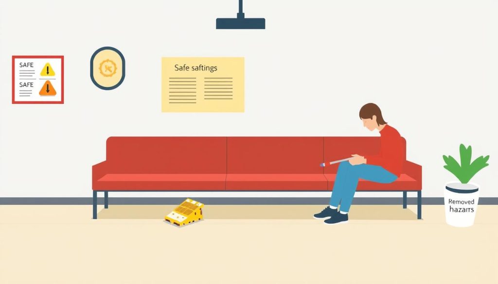 Harm reduction practices illustrated in a safe environment setting