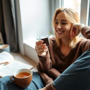 Person enjoying mushroom chocolate as part of their wellness routine