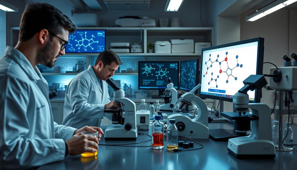 Scientific research being conducted on psychedelic compounds in laboratory setting